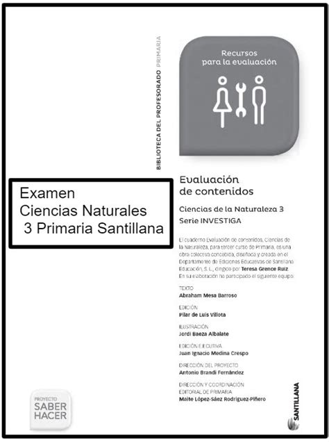 Solucionario matematicas 6 primaria santillana saber hacer descargar oficial de la biblioteca del profesorado la guía didáctica el s olucionario de matematicas 6 primaria santillana saber hacer libro del profesor con todas las soluciones del libro paso a paso con las explicaciones oportunas. Evaluacion de Contenidos Saber Hacer Santillana 3 Primaria ...