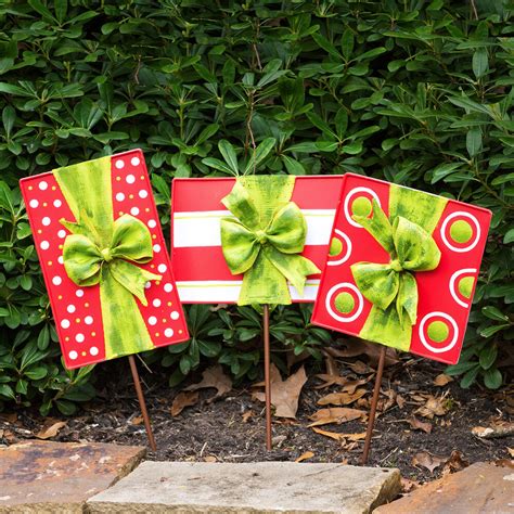 Outdoor Christmas Present Decorations Set Of 3