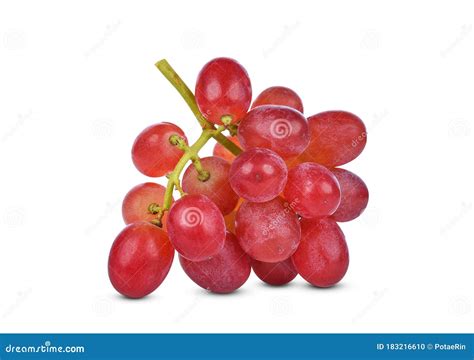 Ripe Red Grapes Isolated On White Background Stock Photo Image Of