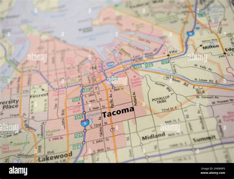 Tacoma Washington Map Hi Res Stock Photography And Images Alamy