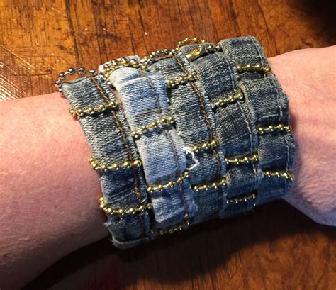 Denim Seam Cuff Braceleti Love The Stretch Denim Its Perfect For