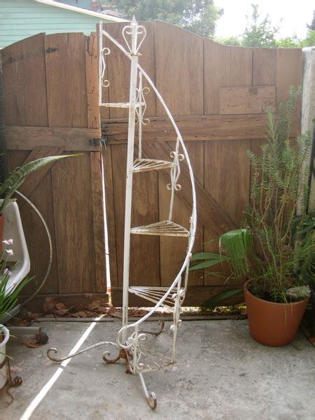 Tiangu wrought iron plant stands indoor outdoormetal tall plant stand iron flower st. Real Weddings and Wedding Inspiration Ideas | vintage white iron spiral staircase plant stand ...