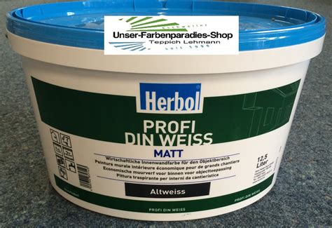 Circa 3 m 2 /l. Herbol-Profi DIN altweiss 12,5 l matt - Farbenparadies ...