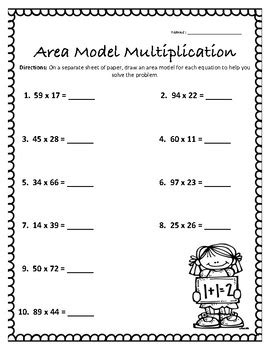 With the larger number on top. Two-Digit by Two-Digit Area Model Multiplication by Miss ...