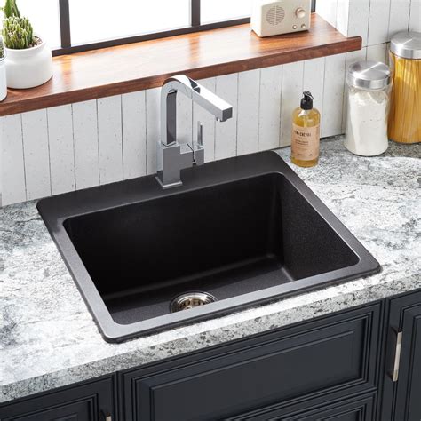 25 Totten Granite Composite Drop In Kitchen Sink Black Kitchen