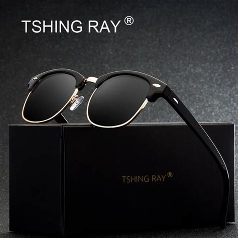 tshing ray classic half frame polarized sunglasses men women brand designer g15 coating mirror