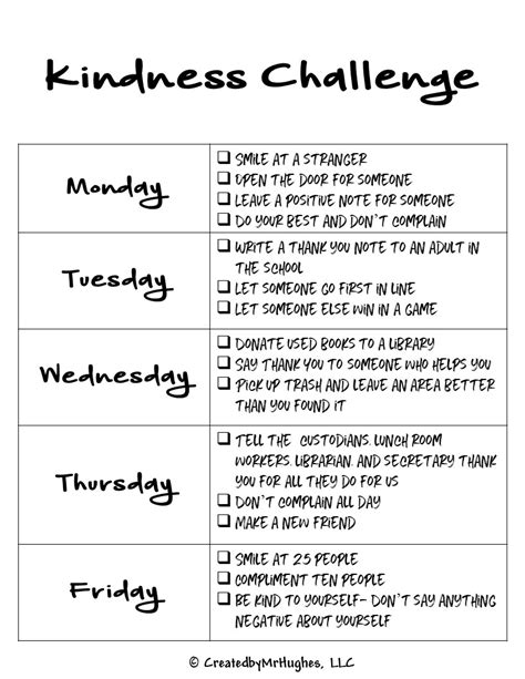 Kindness Week Challenge Created By Mrhughes