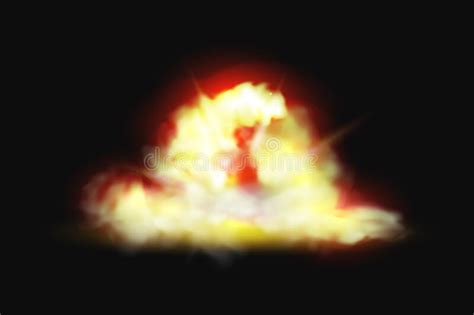 Fire Explosion Bomb Burst Realistic Effect Smoke Stock Vector
