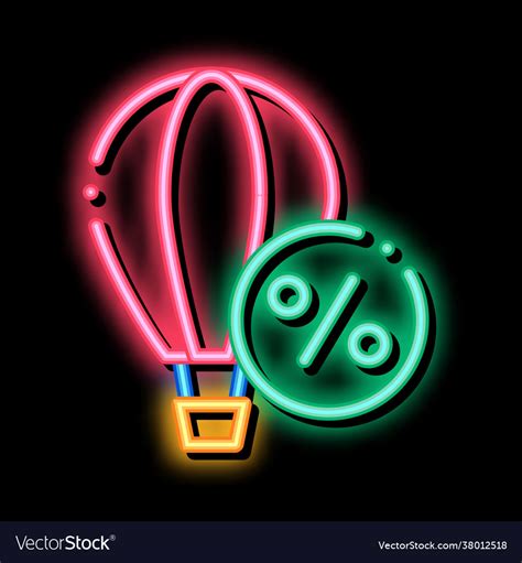 Travel Air Balloon Neon Glow Icon Royalty Free Vector Image