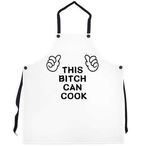 This Bitch Can Cook Kitchen Apron Funny Chef Equip Cooking Etsy
