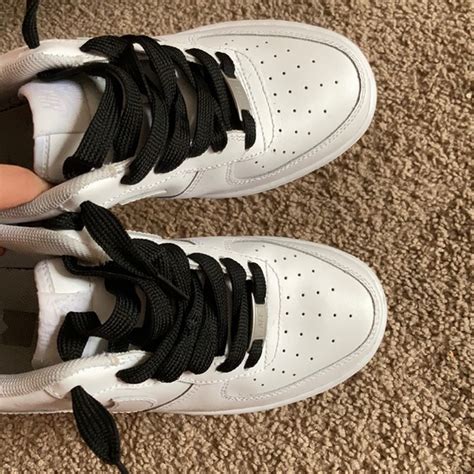 Nike Shoes Air Force S Low Top White With Black Laces Poshmark