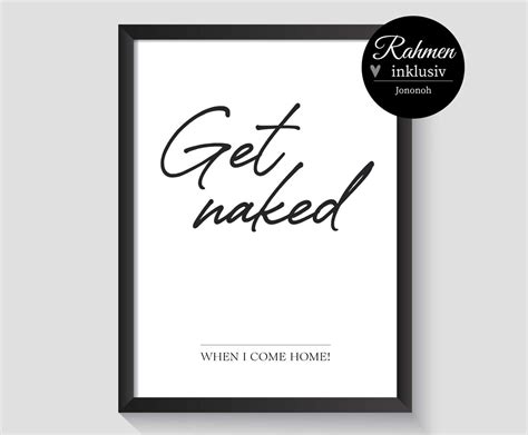 Typo Poster Spruch Get Naked When I Come Home In Etsy De
