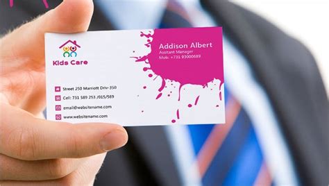 If you're going to be printing the cards at home, you'll need high quality stock paper. Simple Day Care Business Card Template | Free & Premium ...