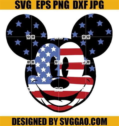 Disney Mickey USA Flag Svg- Disney 4th of July Svg- Mickey Flag Svg