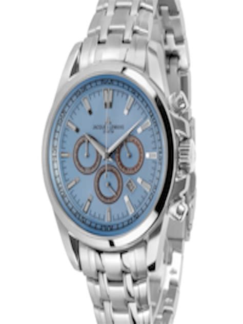 Buy Jacques Lemans Men Blue And Silver Toned Chronograph Watch 1 1117un