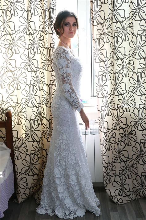 #свадебныеплатья#вязаноеплатье#ирландскоекружево#белоеплатье# ...