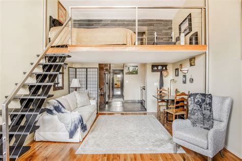Call us for all your custom room partition and storage inquir… | loft house, loft railing, loft spaces. In Greenwich Village, a stylish studio with sleeping loft ...
