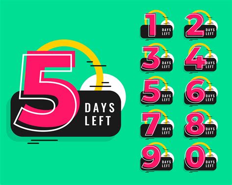Number Of Days Left Design In Memphis Style Download Free Vector Art