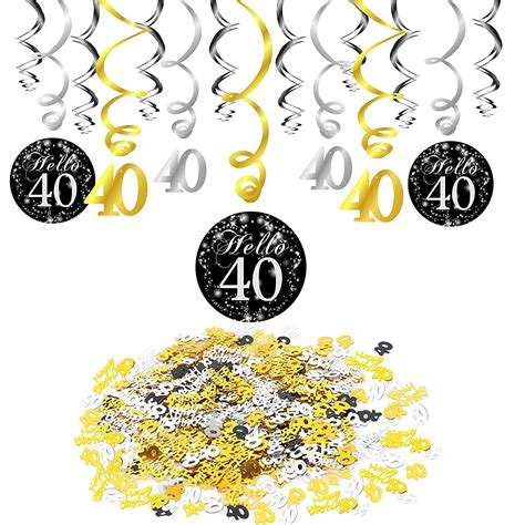 Buy Konsait 40th Birthday Decorations Party Supplies 40th Birthday Hanging Swirl Decorations
