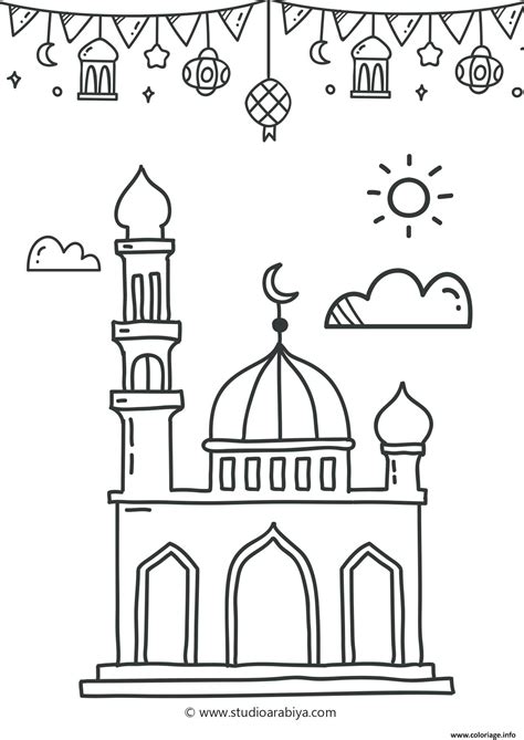 Coloriage Ramadan Mosque Dessin Ramadan à Imprimer