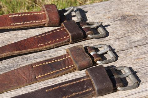 Vintage Distressed Leather Brown Strap Hungarian Army Leather Strap