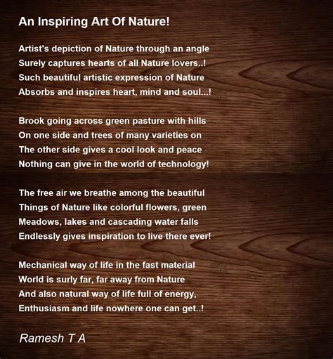 An Inspiring Art Of Nature An Inspiring Art Of Nature Poem By