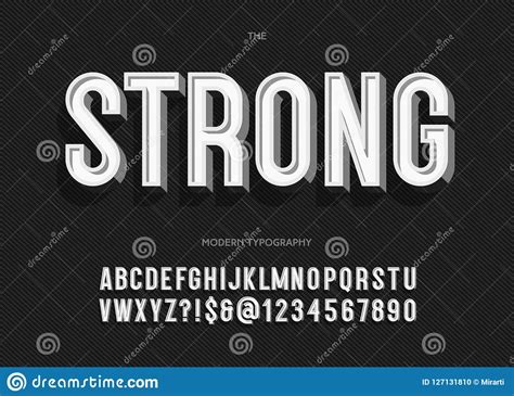 Vector Strong Font Modern Typography Sans Serif Style Stock Vector