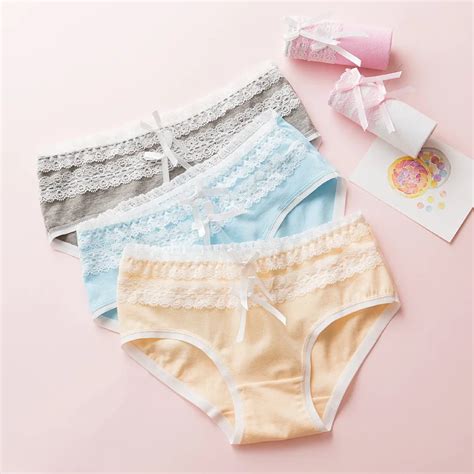 twtzq double bowknot underwear girl kawaii lace cute panties women soft cotton seamless female