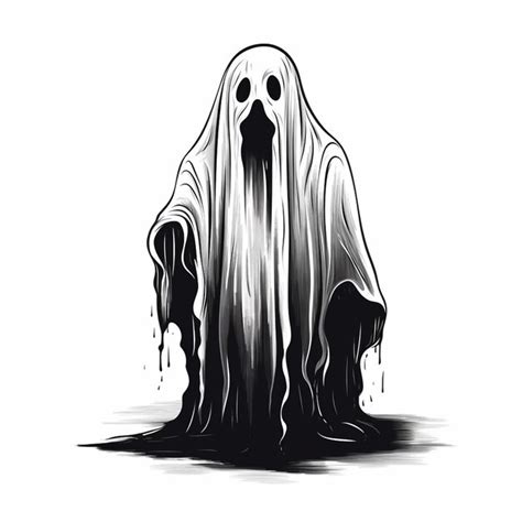 Premium Ai Image Handdrawn Halloween Ghost Creepy Art