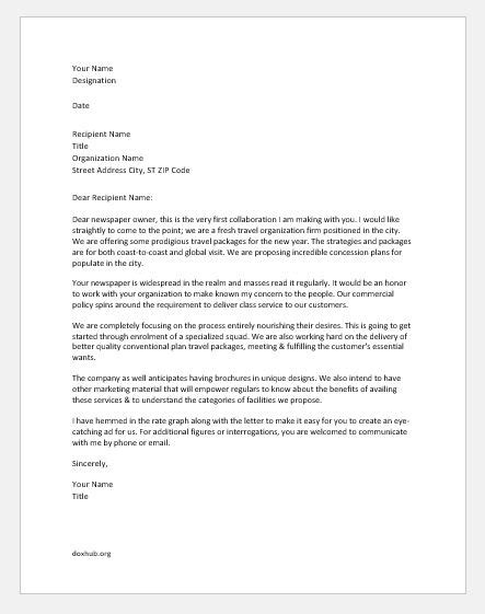 Travel Agency Business Proposal Letter | Document Hub