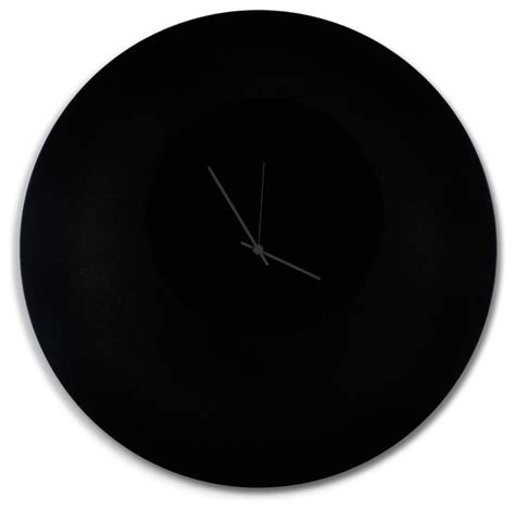 Blackout Circle Clock Large Minimalist Modern Black Metal Clocks