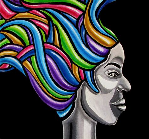 Abstract Face Painting Black Woman Art African Goddess Art
