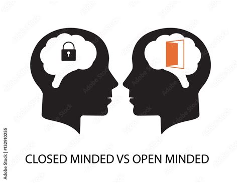 Closed Minded Vs Open Minded Vector Clip Art Stock Vector Adobe Stock