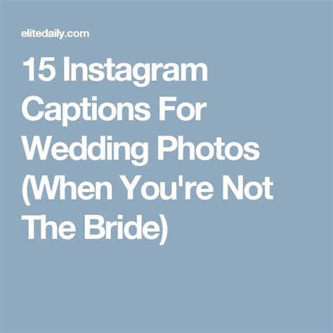 Wedding instagram captions can be used for that special wedding day, whether you are a bride, groom or a simple guest at the wedding. 15 Perfect Instagram Captions To Post When You're A ...