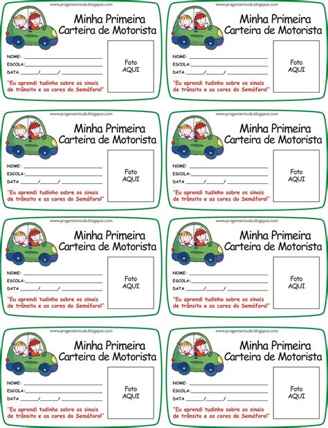 Carteira De Motorista Infantil Para Imprimir