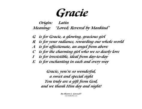 Meaning Of Gracie Lindseyboo