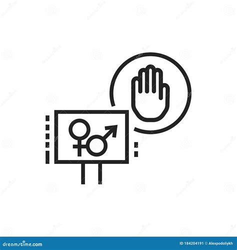 sex strike line black icon feminist movement social protest pictogram for web page mobile