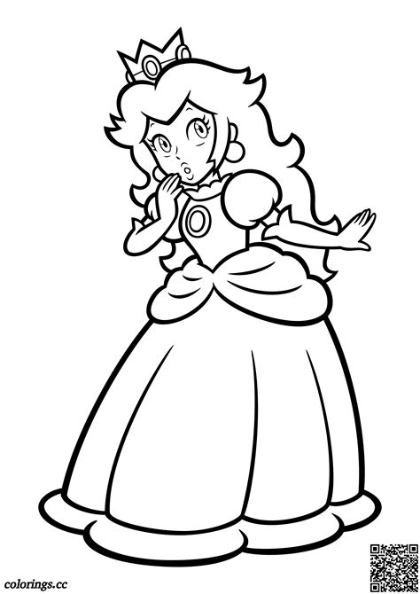 Paper Mario Peach Coloring Page Coloring Pages