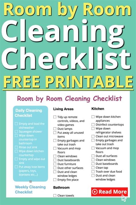 Professional House Cleaning Checklist Printable Gulubooster