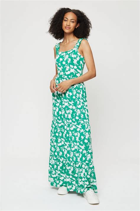 Dresses Tall Green Floral Tiered Maxi Dress Dorothy Perkins