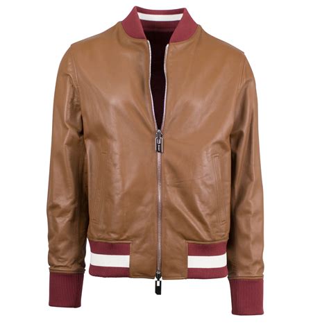 Bally Leather Reversible Bomber Jacket Brown Euro 46