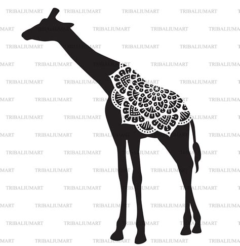 Giraffe Mandala Cut Files For Cricut Clip Art Silhouette Eps Svg