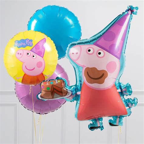 Peppa Pig Inflated Balloon Package By Bubblegum Balloons
