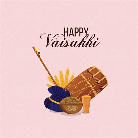 Flat Design Of Happy Vaisakhi Sikh Festival With Creative Illustration