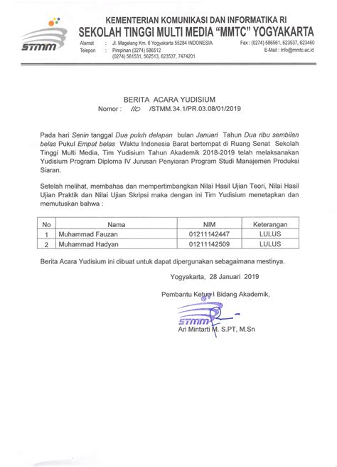 Contoh Berita Acara In English - Gawe CV