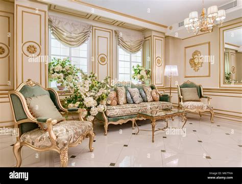 Luxury Classic Living Room Interior Stock Photo Alamy