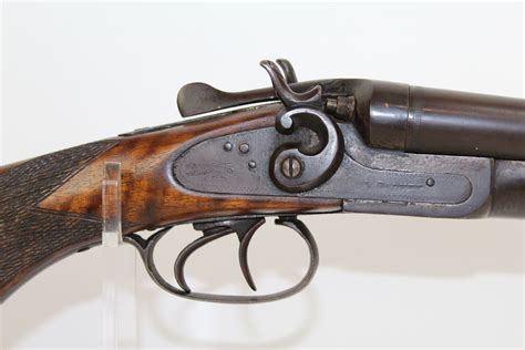 Belgian T Barker Double Barrel Hammer Shotgun C R Antique Ancestry Guns