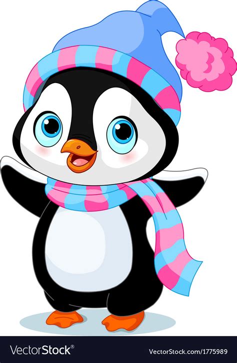New users enjoy 60 off. Cute winter penguin Royalty Free Vector Image - VectorStock