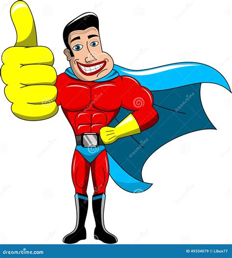 Superhero Thumb Up Isolated Stock Vector Image 49334079