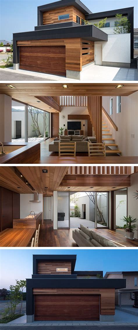 Three Different Views Of The Inside And Outside Of A House
